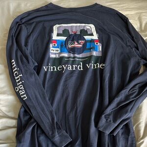 Vineyard Vines Men's Graphic Navy Long Sleeve Tee